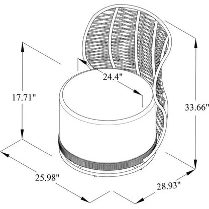 Baltic Swivel Chair 2PC Tan Outdoor Lounge Chairs-Outdoor Lounge Chairs-Seasonal Living-LOOMLAN