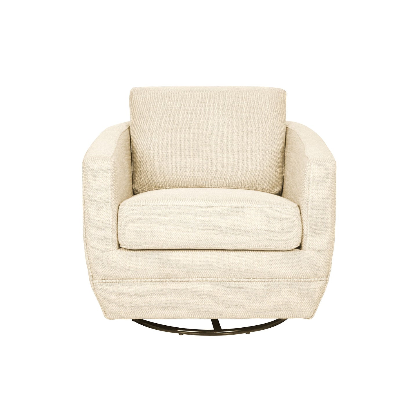 Baltimo Cream Fabric Swivel Club Chair