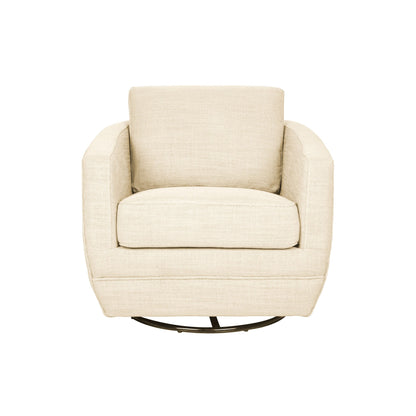Baltimo Cream Fabric Swivel Club Chair