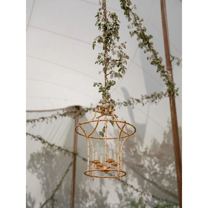 Bamboo Antique Gold Faux Frame Chandelier - LOOMLAN - Chelsea House - Chandeliers