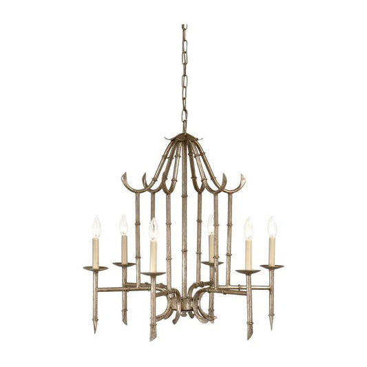 Bamboo Modern Silver Chandelier - LOOMLAN - Wildwood - Chandeliers