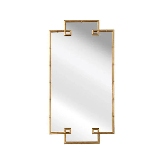 Bamboo Style Metal Framed Rectangular Wall Mirror - LOOMLAN - Chelsea House - Wall Mirrors