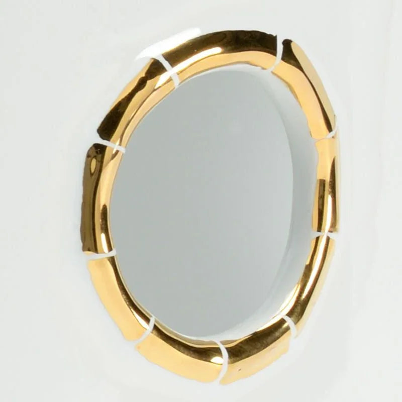 Bamboo White Glazed Porcelain Cachepot - LOOMLAN - Chelsea House - Planters