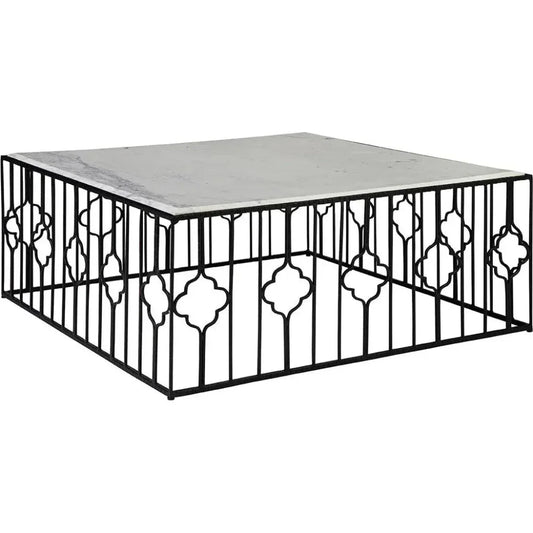 Bancroft Marble Topped Square Coffee Table - LOOMLAN - Furniture Classics - Coffee Tables