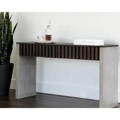 Bane Console TableWood Veneer & Concrete - LOOMLAN - SUNPAN - Console Tables