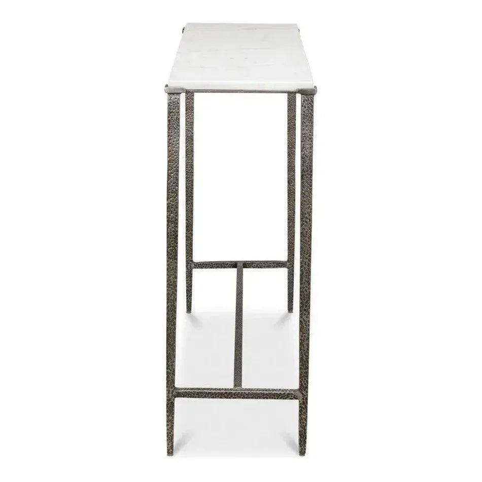 Banswara Console Table White Marble - LOOMLAN - Sarreid - Console Tables
