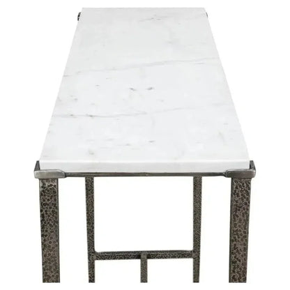 Banswara Console Table White Marble - LOOMLAN - Sarreid - Console Tables