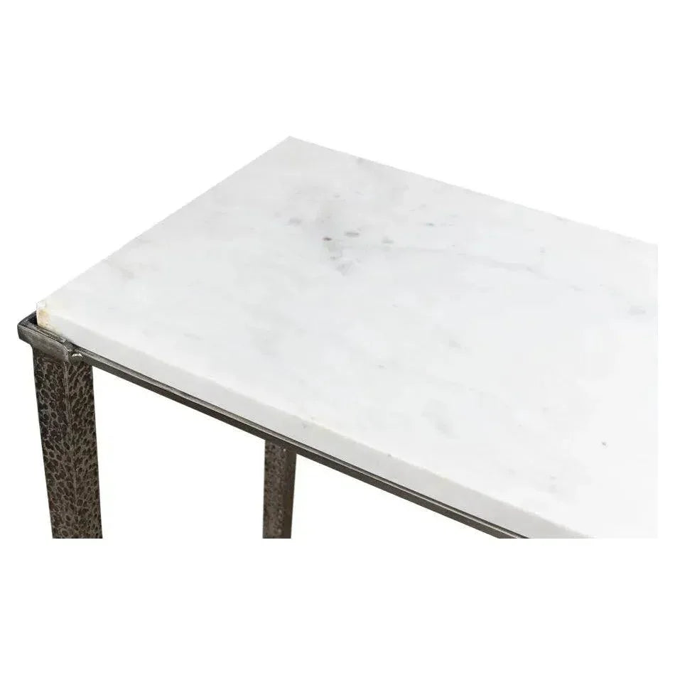 Banswara Console Table White Marble - LOOMLAN - Sarreid - Console Tables