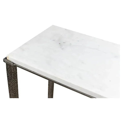 Banswara Console Table White Marble - LOOMLAN - Sarreid - Console Tables