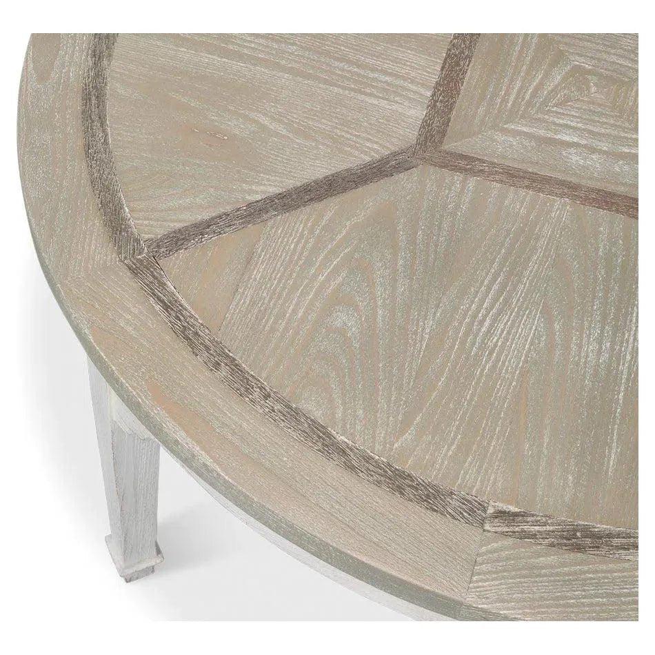 Barbera Vineyards Round Coffee Table Two Tone Wood - LOOMLAN - Sarreid - Coffee Tables