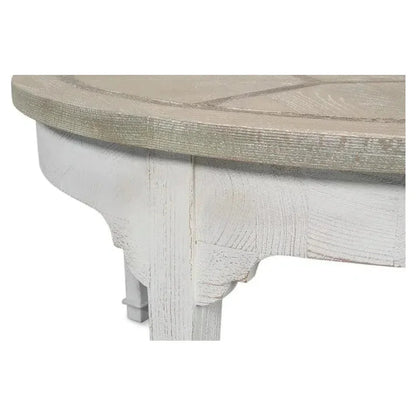 Barbera Vineyards Round Coffee Table Two Tone Wood - LOOMLAN - Sarreid - Coffee Tables