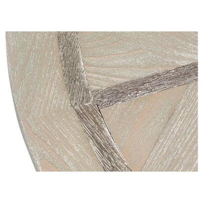 Barbera Vineyards Round Coffee Table Two Tone Wood - LOOMLAN - Sarreid - Coffee Tables