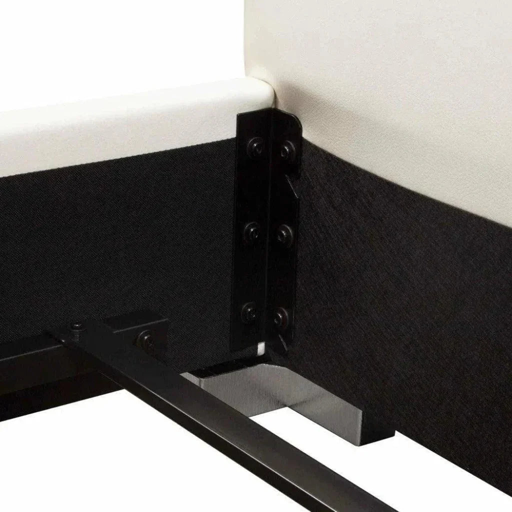 Bardot Channel Tufted White Leather Bed - LOOMLAN - Diamond Sofa - Beds