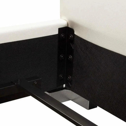 Bardot Channel Tufted White Leather Bed - LOOMLAN - Diamond Sofa - Beds