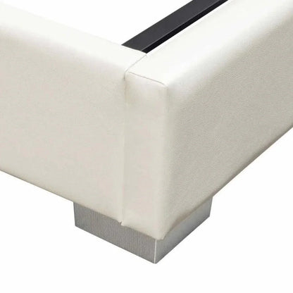 Bardot Channel Tufted White Leather Bed - LOOMLAN - Diamond Sofa - Beds