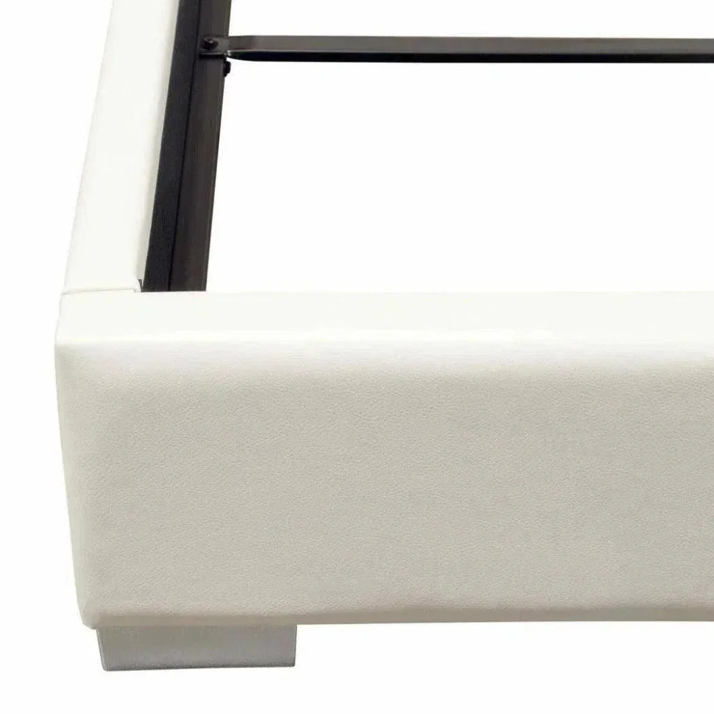 Bardot Channel Tufted White Leather Bed - LOOMLAN - Diamond Sofa - Beds