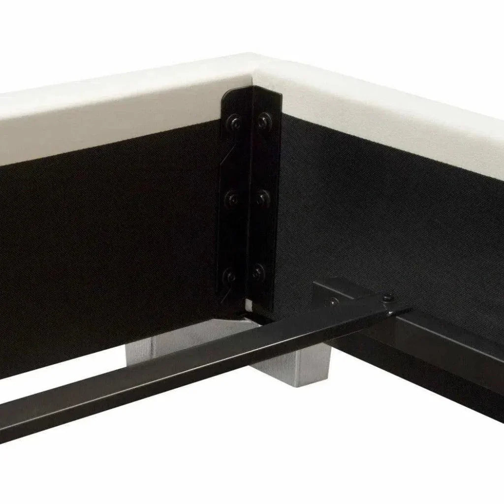 Bardot Channel Tufted White Leather Bed - LOOMLAN - Diamond Sofa - Beds