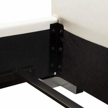 Bardot Channel Tufted White Leather Bed - LOOMLAN - Diamond Sofa - Beds