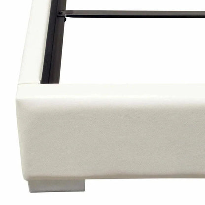 Bardot Channel Tufted White Leather Bed - LOOMLAN - Diamond Sofa - Beds