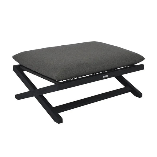 Bari Fabric Modern Stool-Outdoor Ottomans-SUNPAN-Charcoal-Gracebay Grey-LOOMLAN