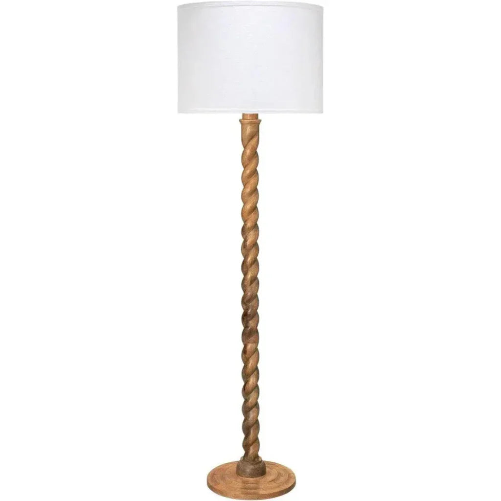 Barley Wooden Twist Floor Lamp