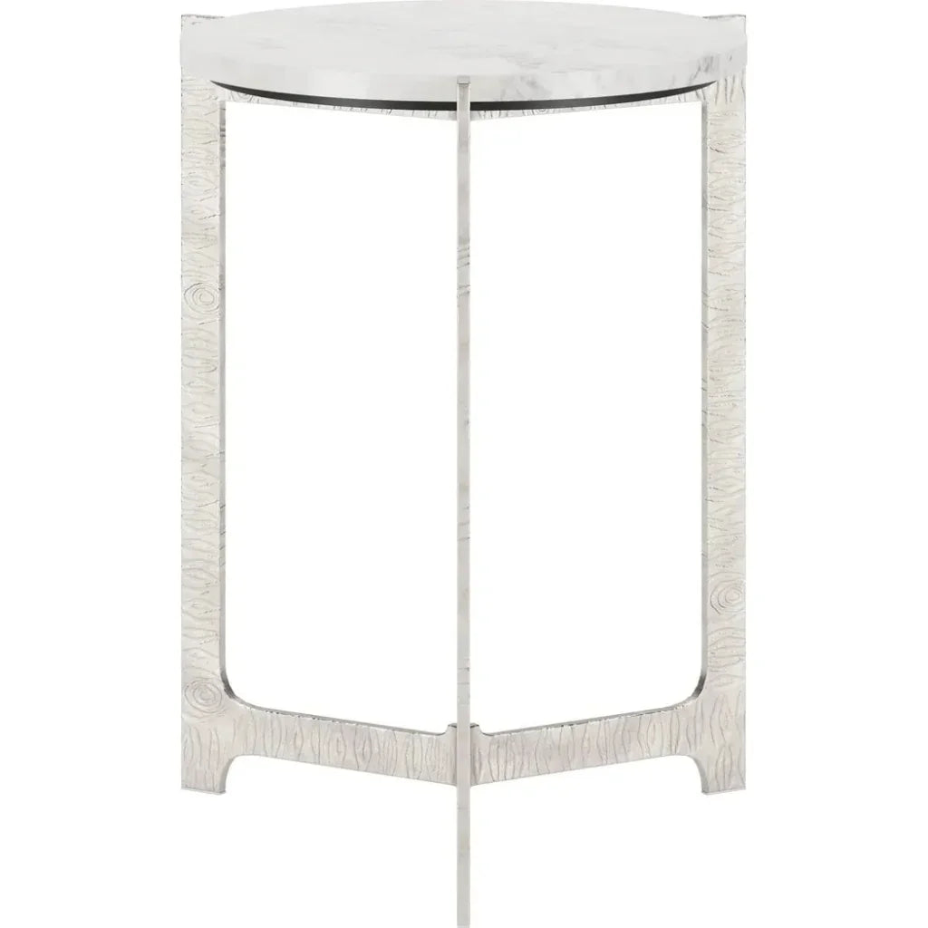 Barmas Marble and Aluminum Round Side Table - LOOMLAN - Zuo Modern - Side Tables