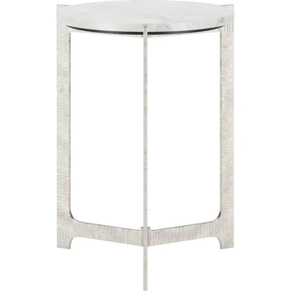 Barmas Marble and Aluminum Round Side Table - LOOMLAN - Zuo Modern - Side Tables