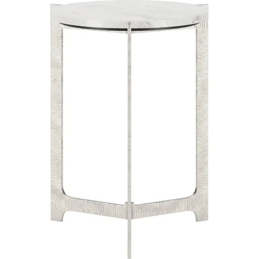 Barmas Marble and Aluminum Round Side Table - LOOMLAN - Zuo Modern - Side Tables