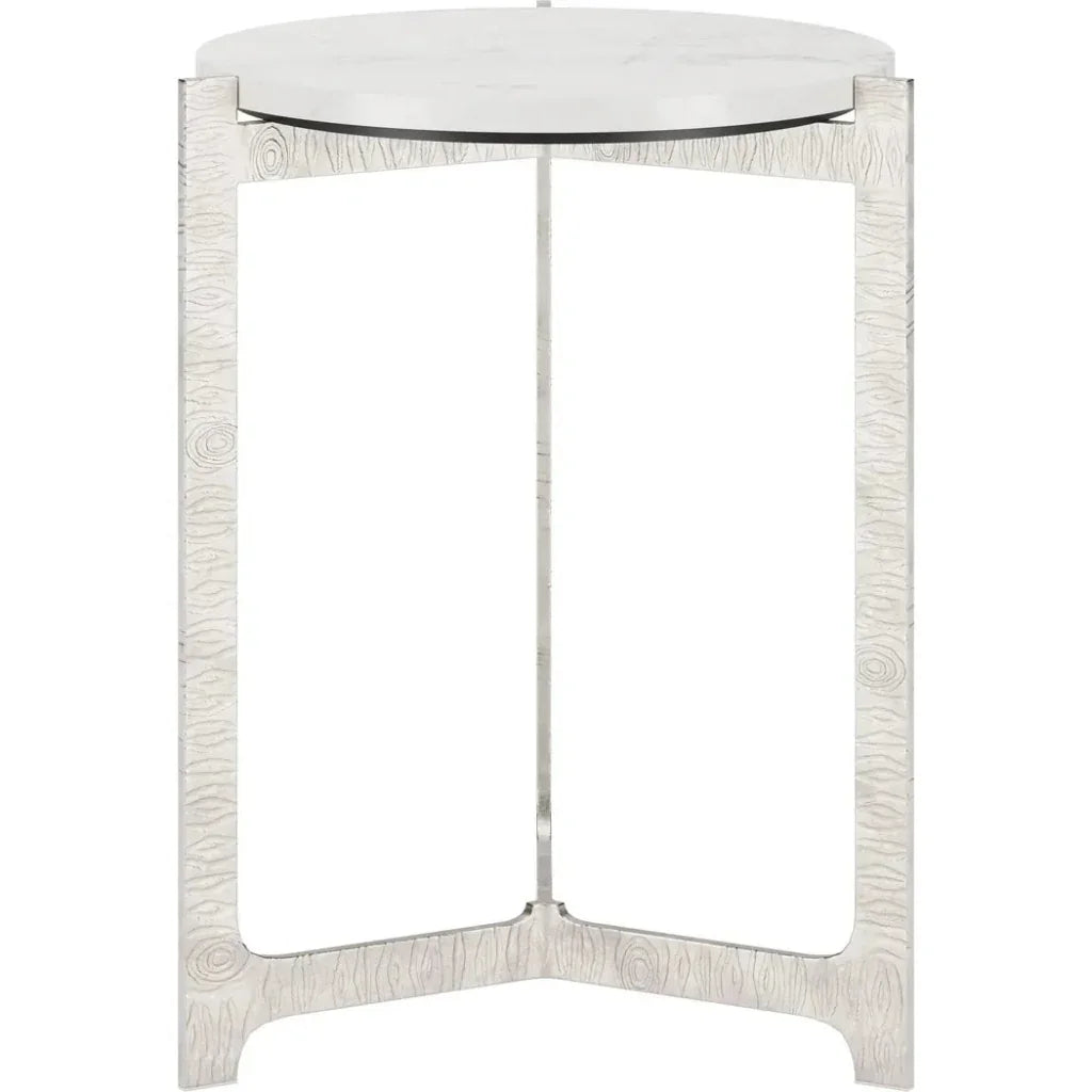 Barmas Marble and Aluminum Round Side Table - LOOMLAN - Zuo Modern - Side Tables