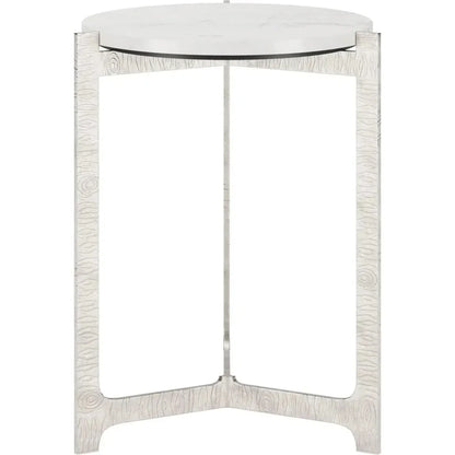 Barmas Marble and Aluminum Round Side Table - LOOMLAN - Zuo Modern - Side Tables