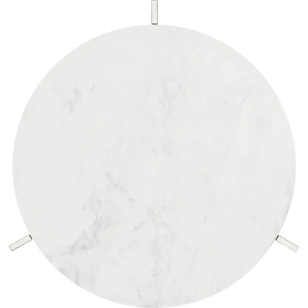 Barmas Marble and Aluminum Round Side Table - LOOMLAN - Zuo Modern - Side Tables