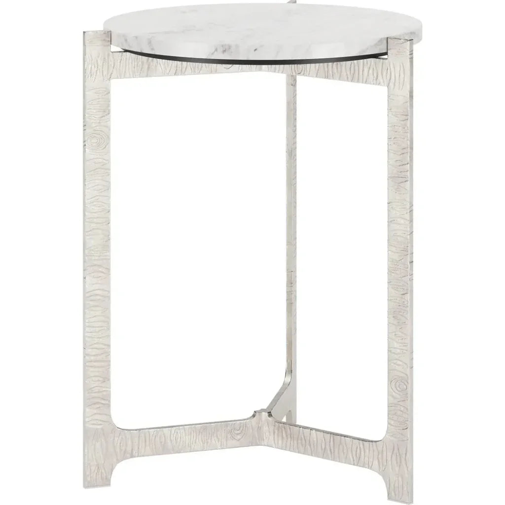 Barmas Marble and Aluminum Round Side Table - LOOMLAN - Zuo Modern - Side Tables