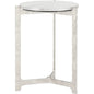 Barmas Marble and Aluminum Round Side Table - LOOMLAN - Zuo Modern - Side Tables