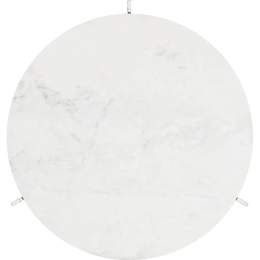 Barmas White and Silver Round Coffee Table - LOOMLAN - Zuo Modern - Coffee Tables