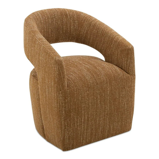 Barrow Amber Glow Rolling Dining Chair - LOOMLAN - Moe's Home - Dining Chairs