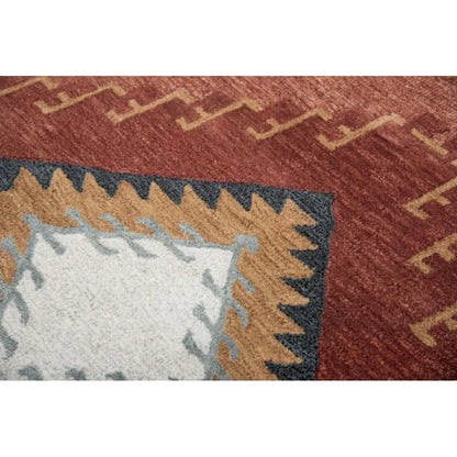 Bars Tribal Rust Large Area Rugs For Living Room - LOOMLAN - LOOMLAN - Area Rugs