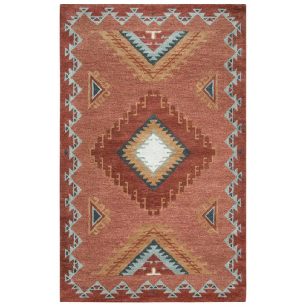 Bars Tribal Rust Large Area Rugs For Living Room - LOOMLAN - LOOMLAN - Area Rugs