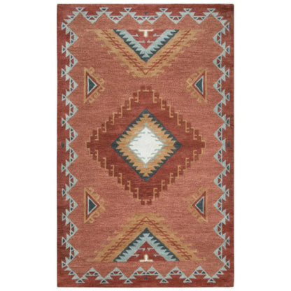 Bars Tribal Rust Large Area Rugs For Living Room - LOOMLAN - LOOMLAN - Area Rugs
