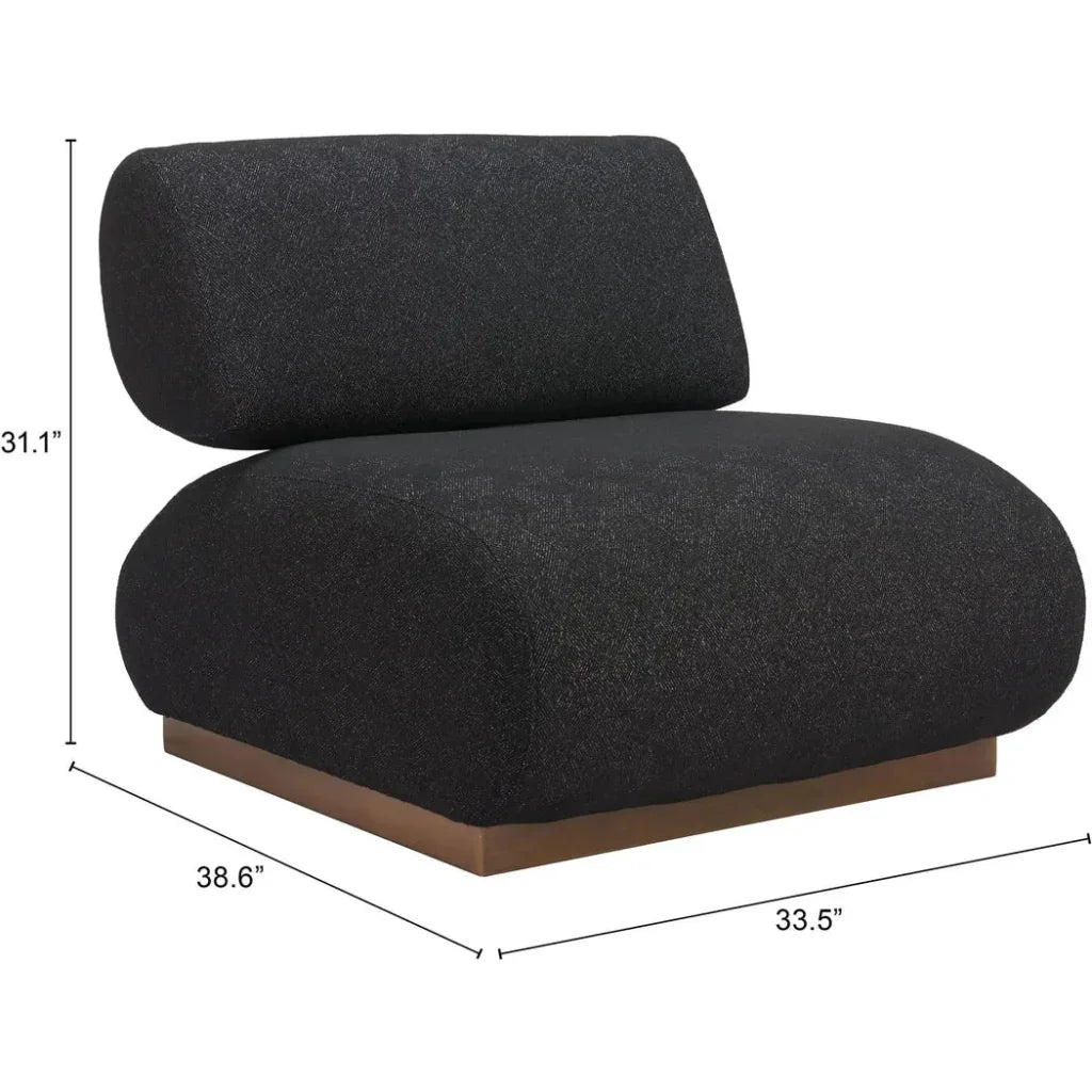 Barsa Black Armless Accent Chair - LOOMLAN - Zuo Modern - Club Chairs