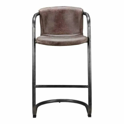 Barstool Leather Brown Set - LOOMLAN - Moe's Home - Bar Stools