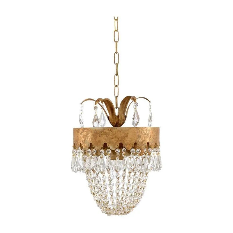 Barton Gold Finish Crystals Pendant - LOOMLAN - Chelsea House - Pendants