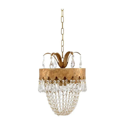 Barton Gold Finish Crystals Pendant - LOOMLAN - Chelsea House - Pendants