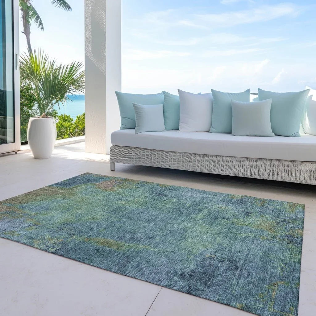 Barzane Blue Washable Indoor - Outdoor Rug - LOOMLAN - LOOMLAN Rugs - Outdoor Rugs