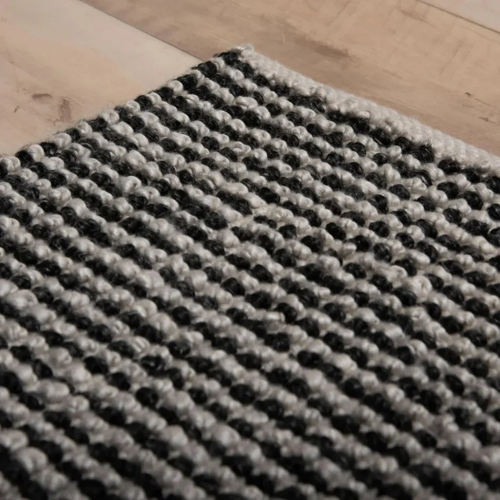 Basi 5x7 Indoor Outdoor Black Patio Rug-Outdoor Rugs-LOOMLAN-LOOMLAN