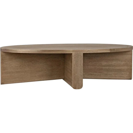Bast Wood Oval Coffee Table - LOOMLAN - Noir - Coffee Tables