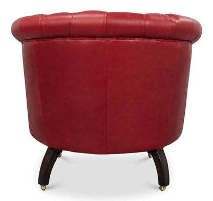Bastian Top Grain Cow Leather Armchair - LOOMLAN - Sarreid - Club Chairs