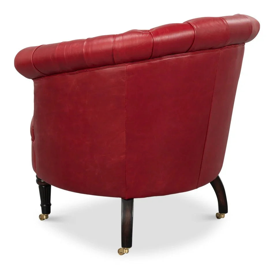 Bastian Top Grain Cow Leather Armchair - LOOMLAN - Sarreid - Club Chairs