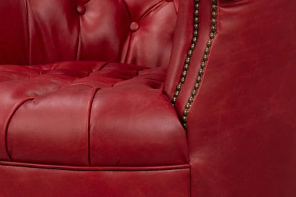 Bastian Top Grain Cow Leather Armchair - LOOMLAN - Sarreid - Club Chairs
