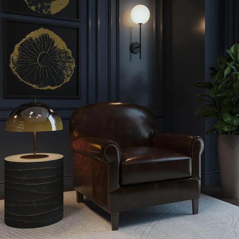 Bastoni Lounge Chair Chocolate Leather Brass s - LOOMLAN - SUNPAN - Club Chairs