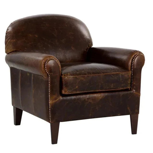 Bastoni Lounge Chair Chocolate Leather Brass s - LOOMLAN - SUNPAN - Club Chairs